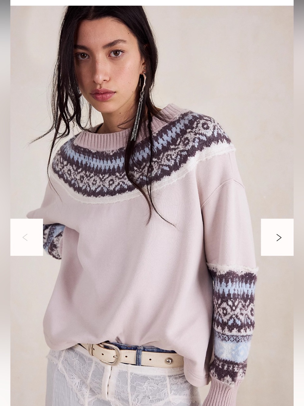 Free people chilly sweatshirt X-large hushed violet combo - Picture 11 of 11